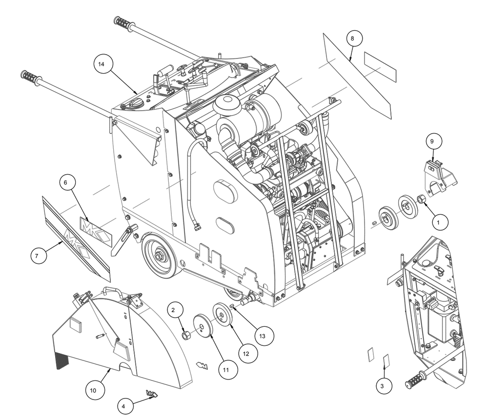 Section 01 Diagram and Parts List for MK-4030KBG 167420-30G MK Diamond Concrete Saw